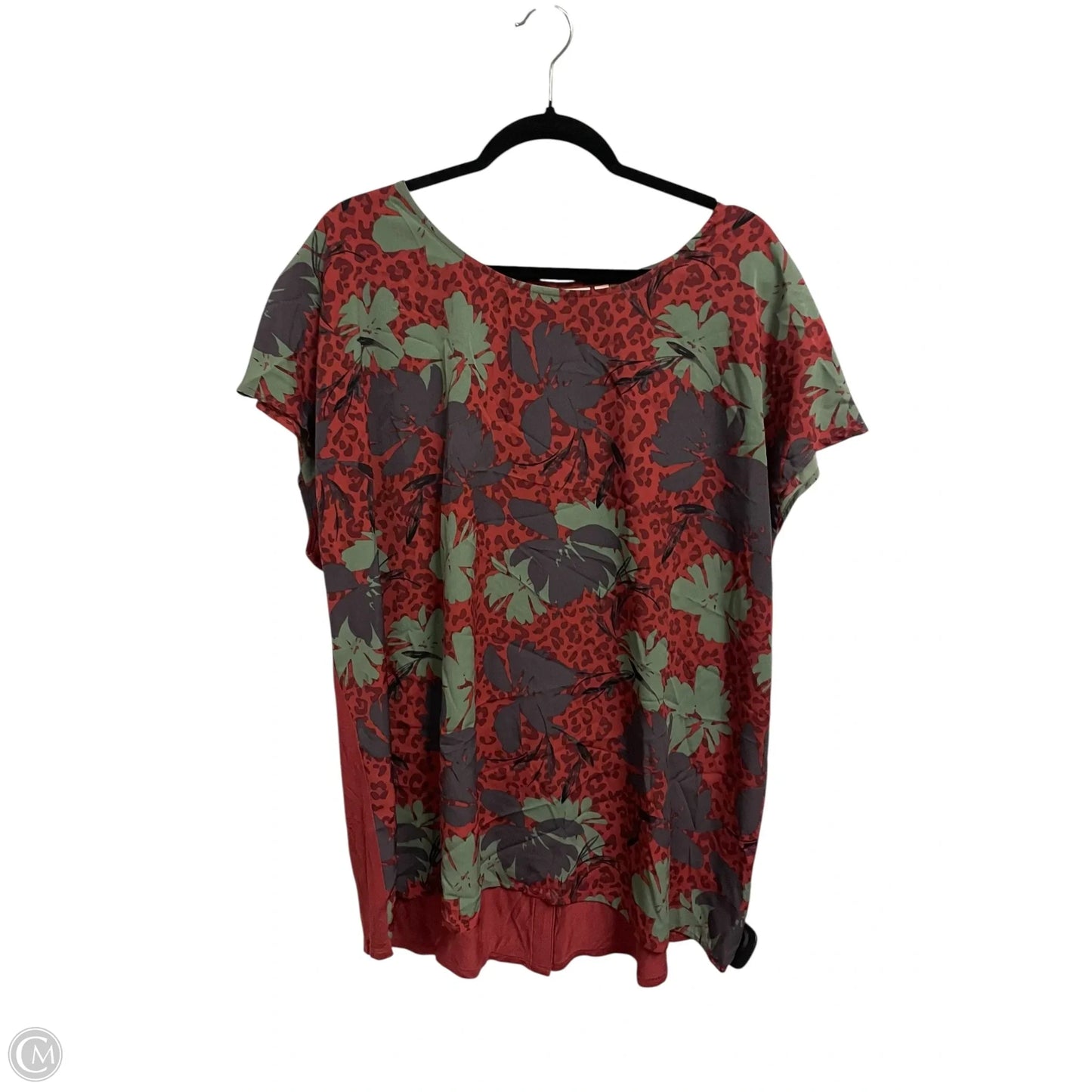 Top Short Sleeve By Evri In Floral Print, Size: 1x