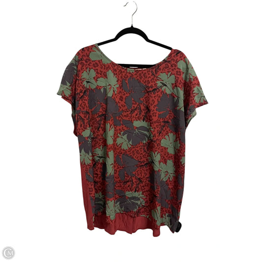 Top Short Sleeve By Evri In Floral Print, Size: 1x