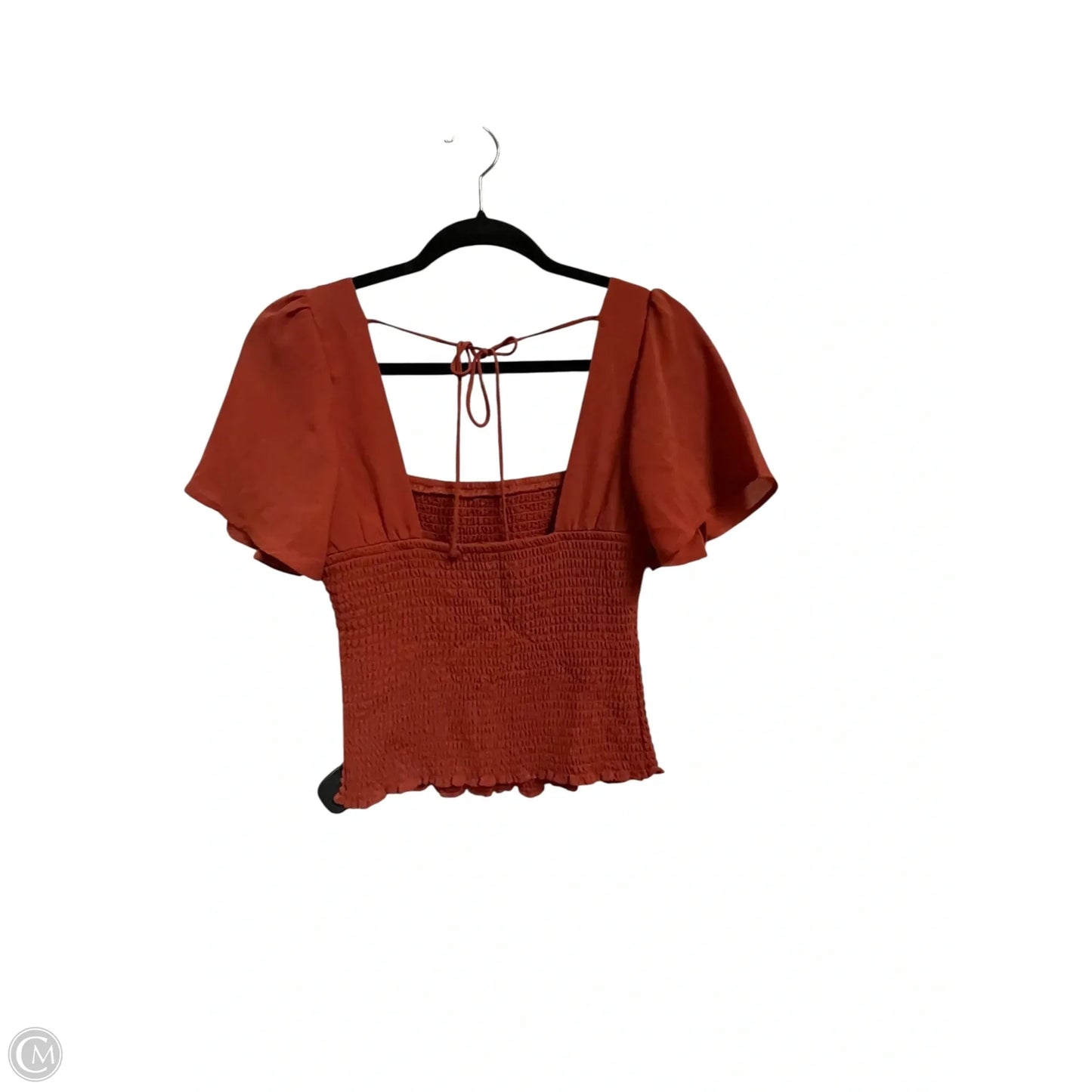 Top Short Sleeve By Abercrombie And Fitch In Orange, Size: M