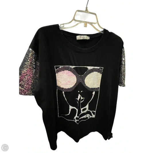 Top Short Sleeve Basic By Clothes Mentor In Black, Size: 3x