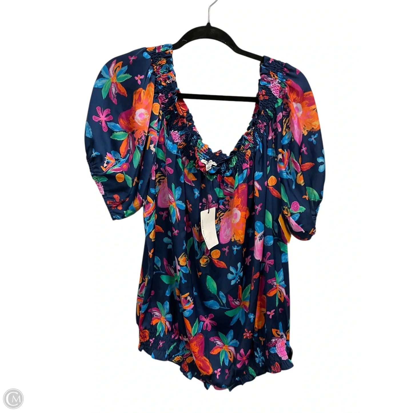 Top Short Sleeve By Skies Are Blue In Blue, Size: 2x