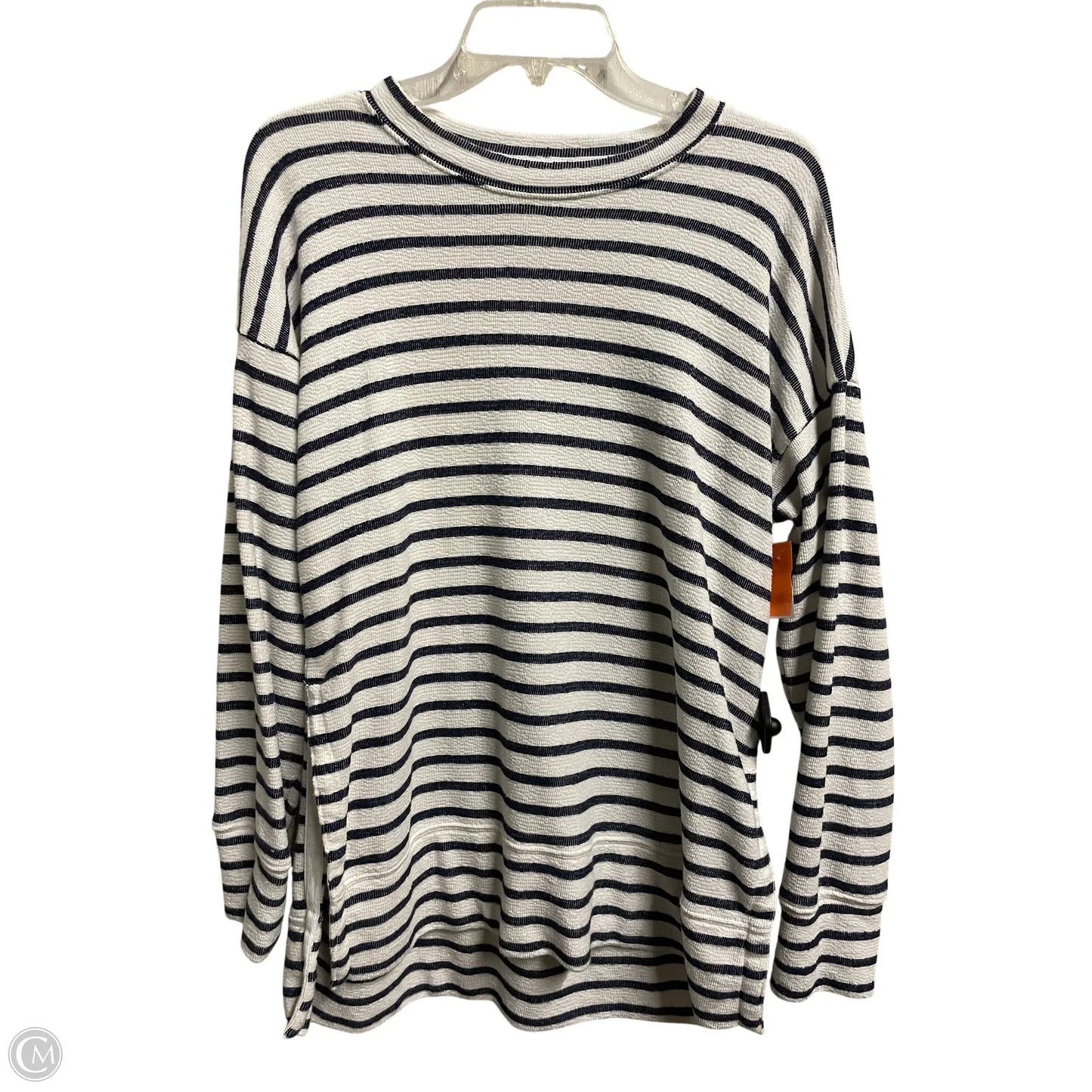 Top Long Sleeve Basic By Aerie In Blue & White, Size: Xs