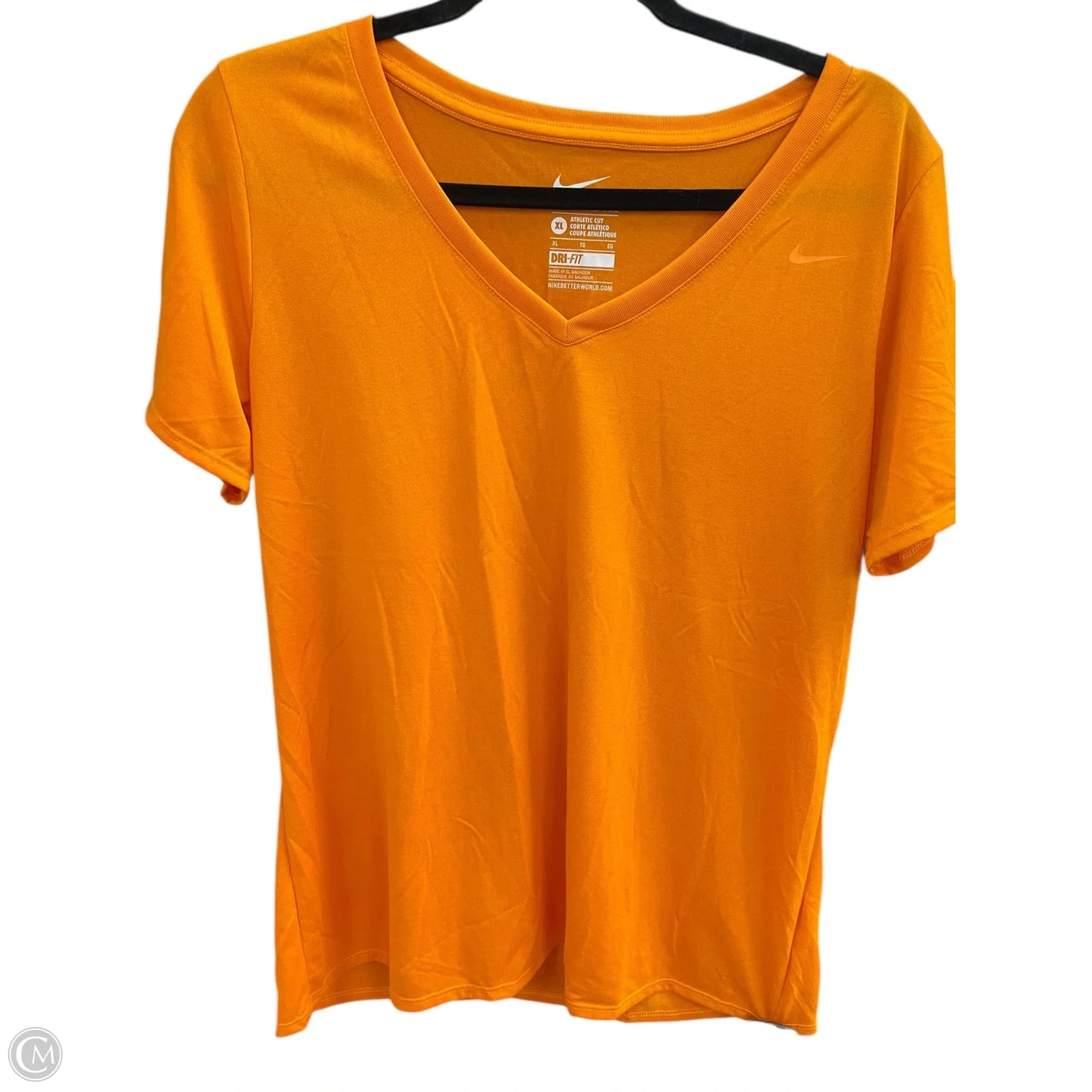 Athletic Top Short Sleeve By Nike In Orange, Size: Xl
