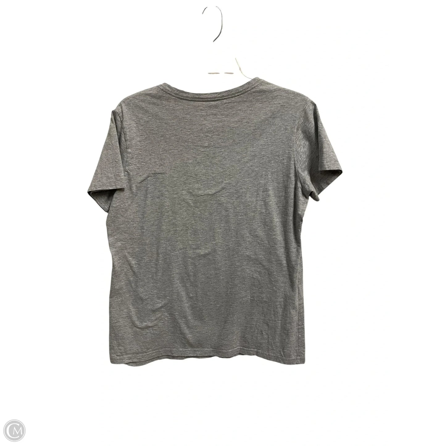 Athletic Top Short Sleeve By Adidas In Grey, Size: L