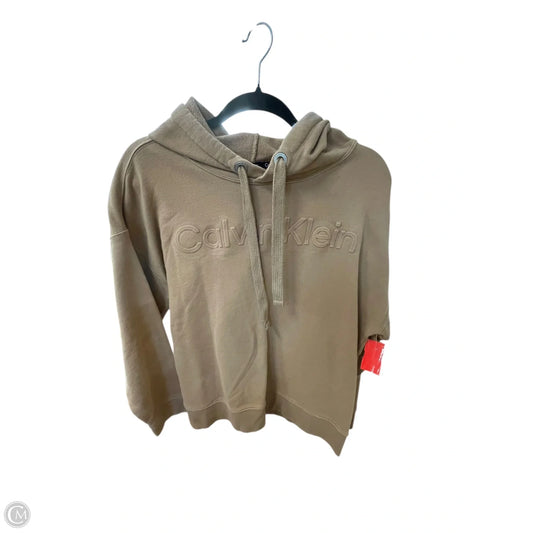 Sweatshirt Hoodie By Calvin Klein In Brown, Size: M