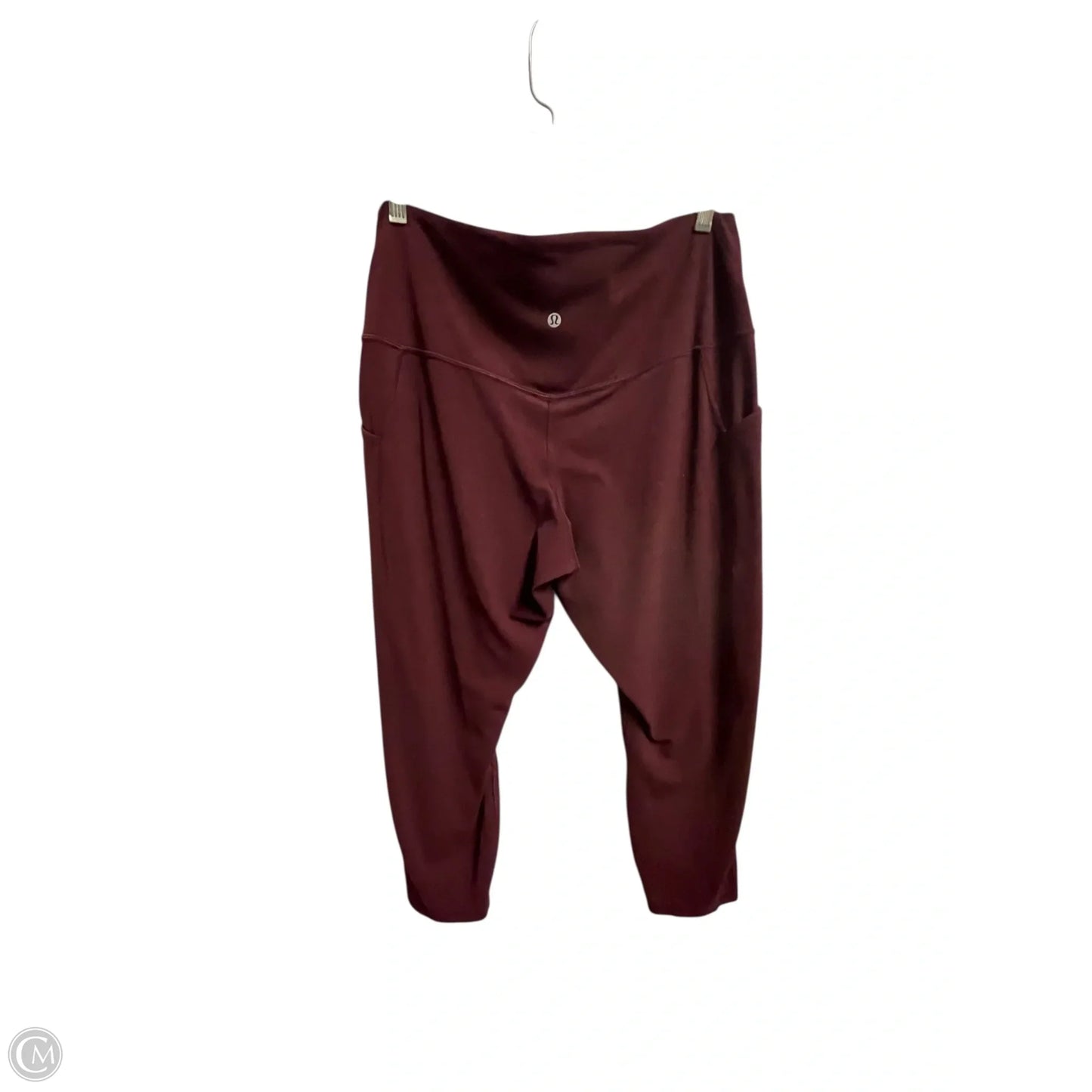 Athletic Leggings By Lululemon In Maroon, Size: 14