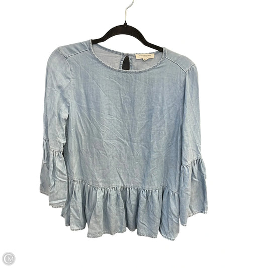 Top Long Sleeve By Beachlunchlounge In Blue, Size: Xs