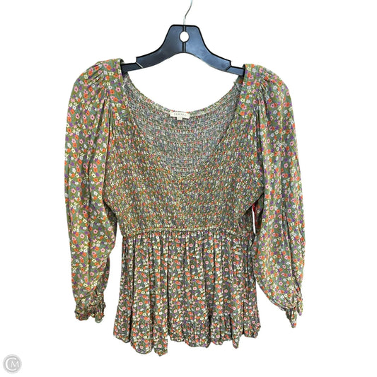 Top Long Sleeve By Jodifl In Green, Size: S