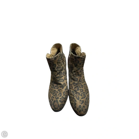 Boots Ankle Heels By Style And Company In Animal Print, Size: 9.5