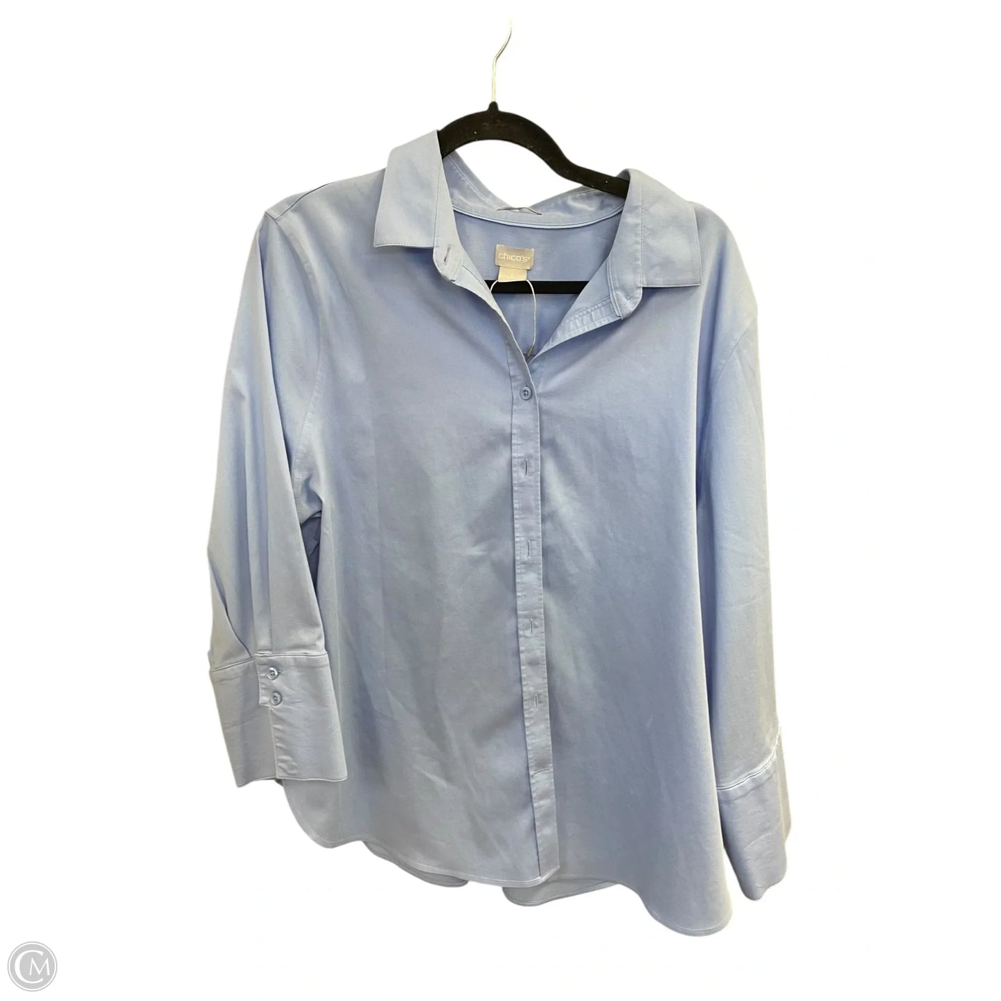 Top Long Sleeve Basic By Chicos In Blue, Size: Xl