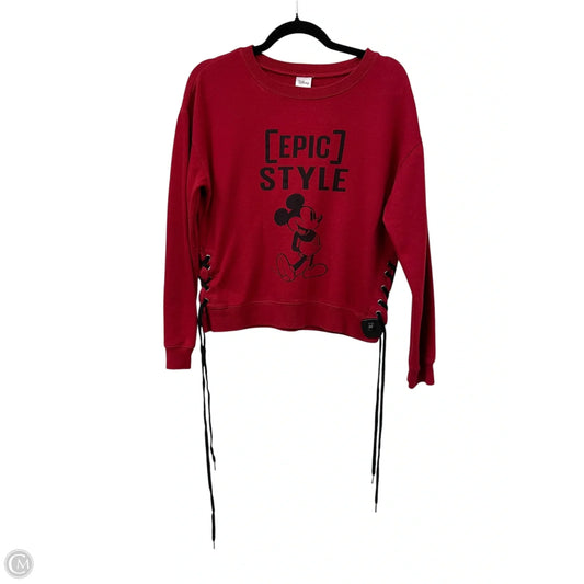 Sweatshirt Collar By Disney In Red, Size: M