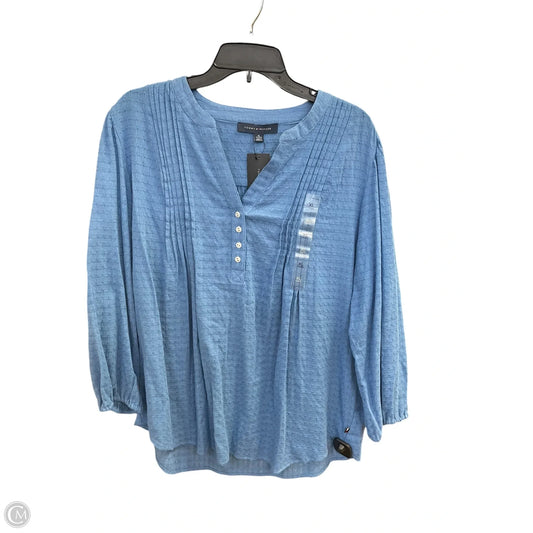 Top Long Sleeve By Tommy Hilfiger In Blue, Size: Xl