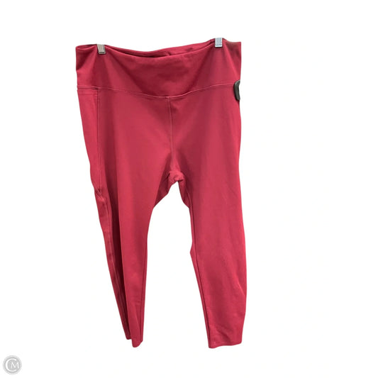 Athletic Leggings By Avia In Red, Size: 3x