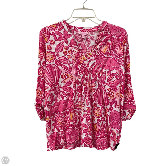 Top Long Sleeve Designer By Lilly Pulitzer In Pink, Size: M