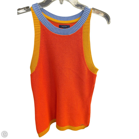 Vest Sweater By Nautica In Orange, Size: M