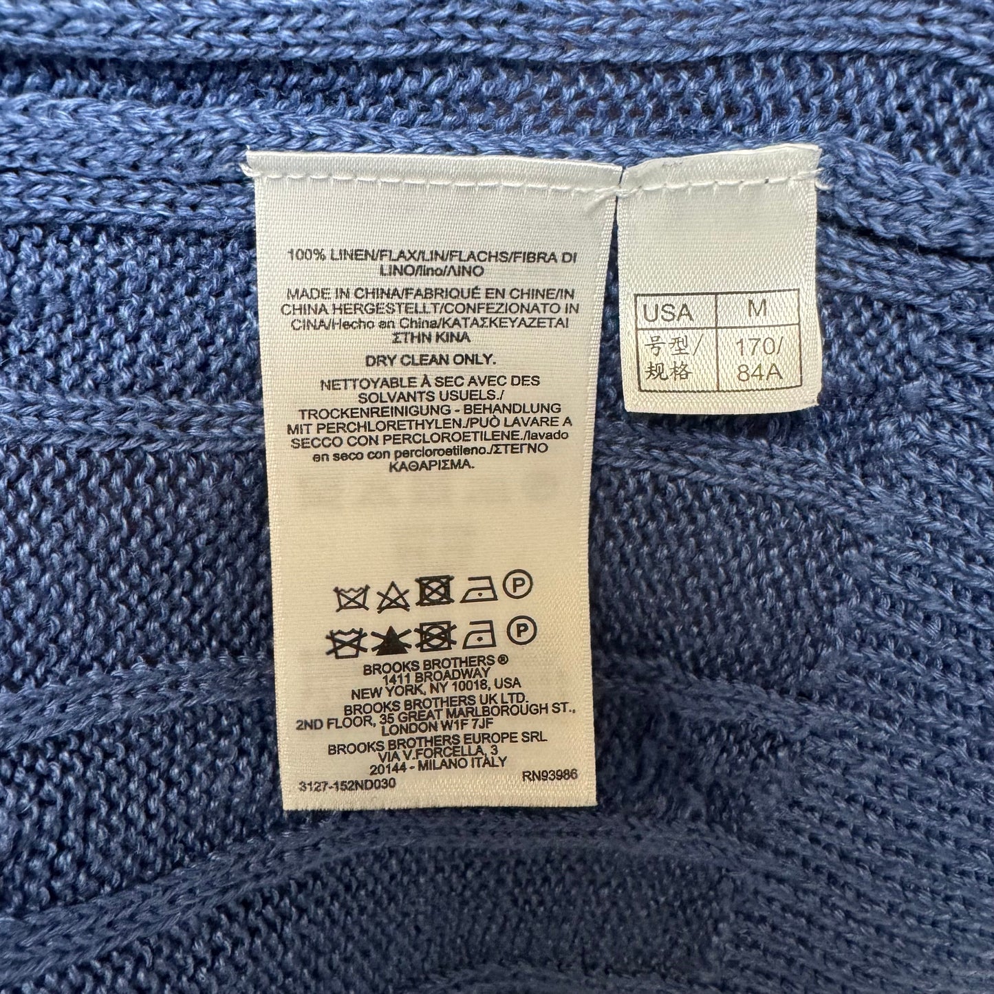 Linen Sweater By Brooks Brothers In Blue, Size: M
