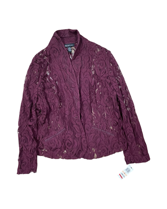Cardigan By Inc In Maroon, Size:2X