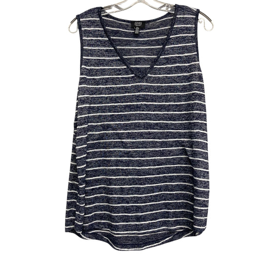 Top Sleeveless By Jones New York In Striped Pattern, Size:Xl