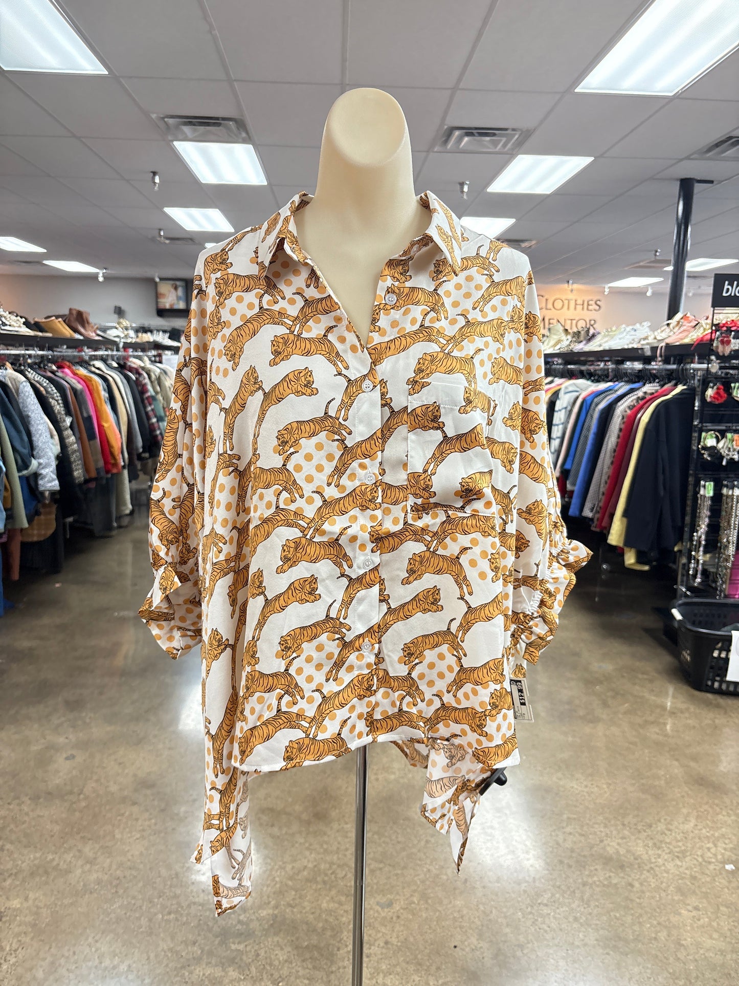 Top Ss By Anniewear In Tan & White, Size:M