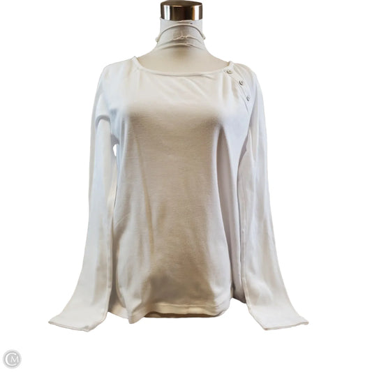 Top Long Sleeve Basic By Gap In White, Size: L
