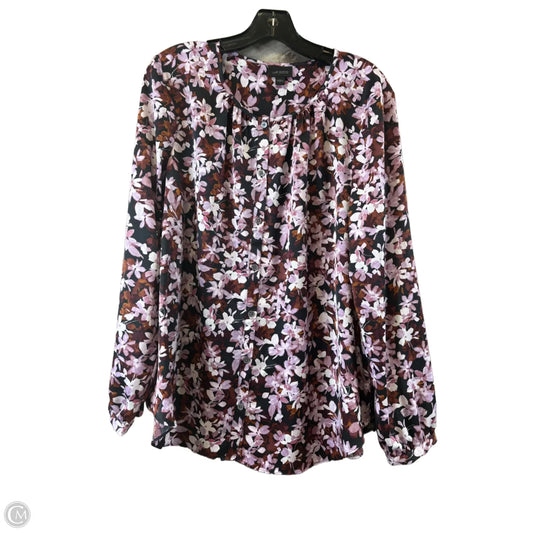 Top Long Sleeve Basic By J. Jill In Black & Purple, Size: L