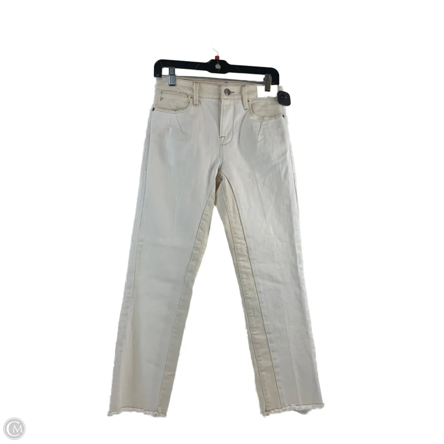 Jeans Straight By Frame In Cream, Size: 4