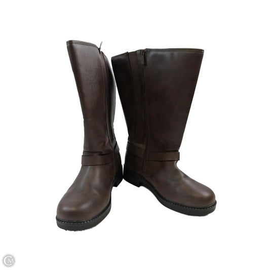 Boots Mid-calf Flats By Torrid In Brown, Size: 10