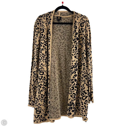 Sweater Cardigan By Jm Collections In Animal Print, Size: L