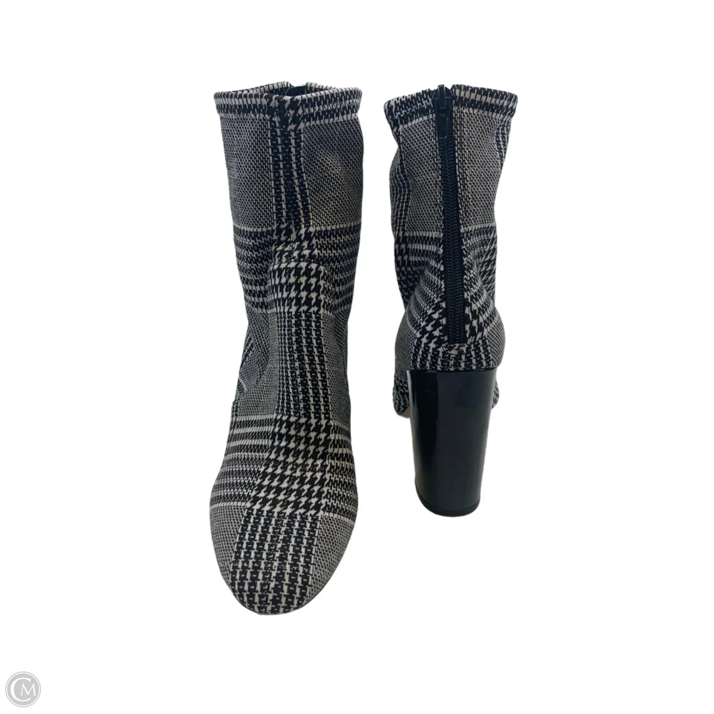 Boots Ankle Heels By Aldo In Black & White, Size: 9