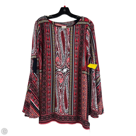 Top Long Sleeve By Chicos In Black & Orange, Size: L