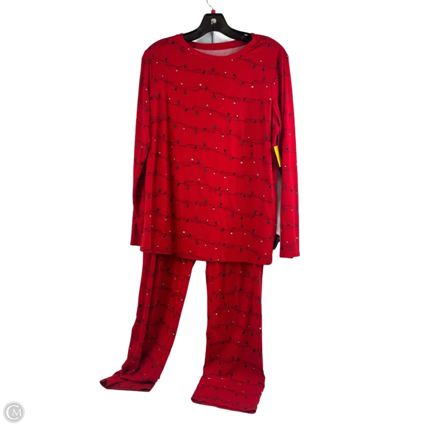 Pajamas 2pc By Denim And Co Qvc In Black & Red, Size: M