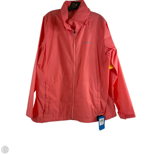 Jacket Windbreaker By Columbia In Orange, Size: 1x