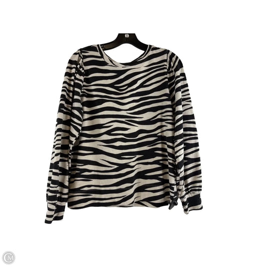 Top Long Sleeve By Loft In Zebra Print, Size: M