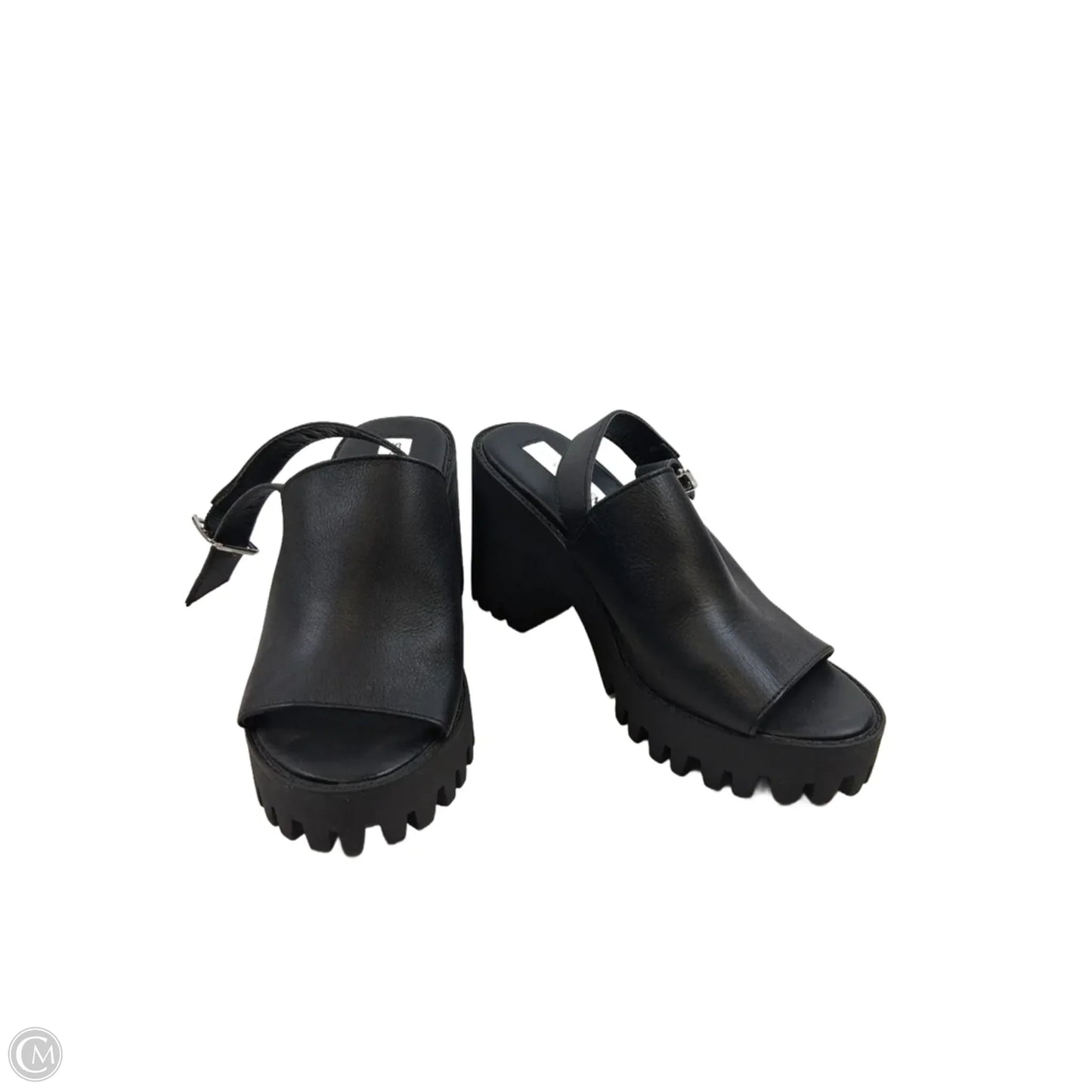 Sandals Heels Block By Steve Madden In Black, Size: 7