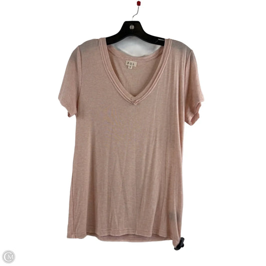 Top Short Sleeve Basic By Pol In Peach, Size: S