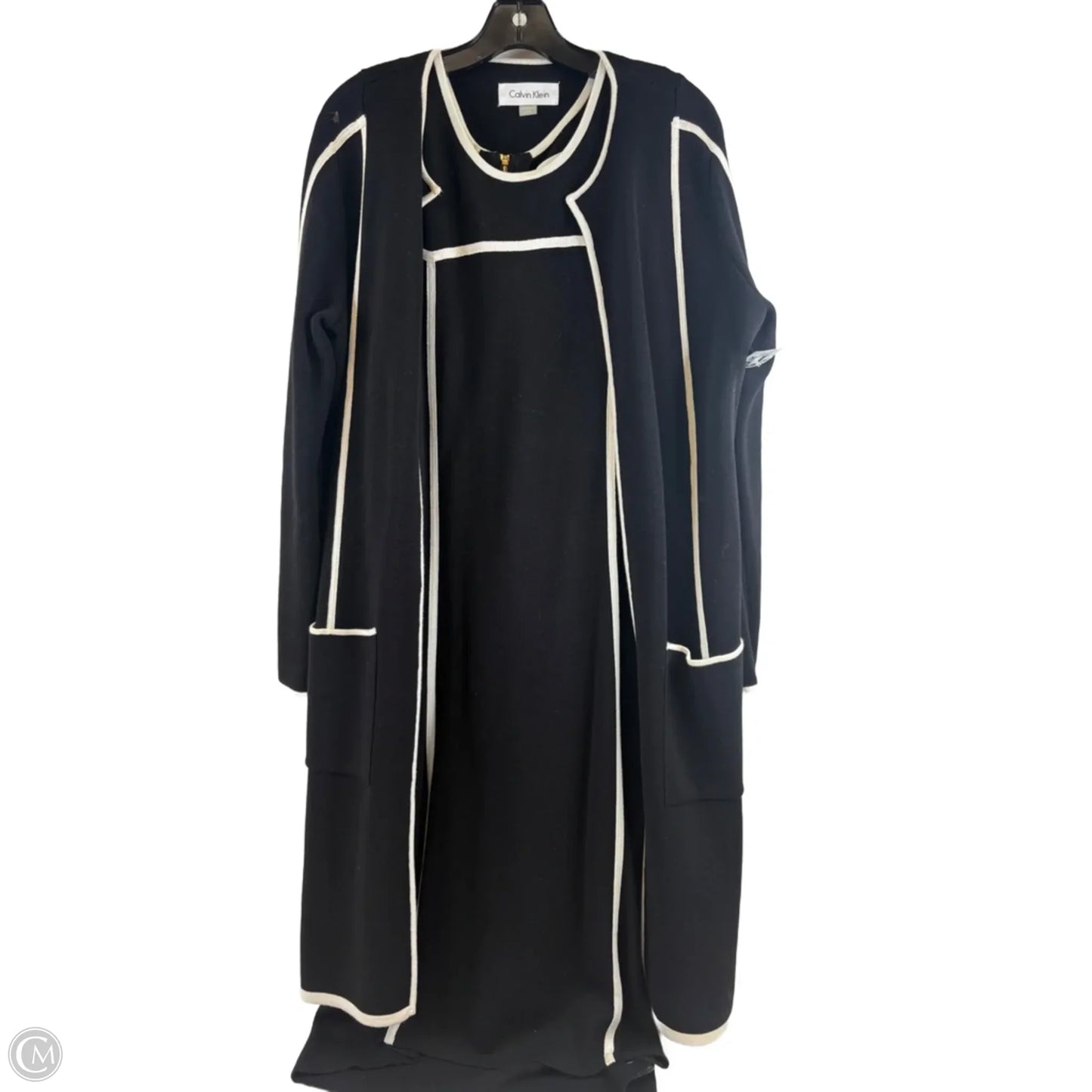 Dress Set 2pc By Calvin Klein In Black & White, Size: L