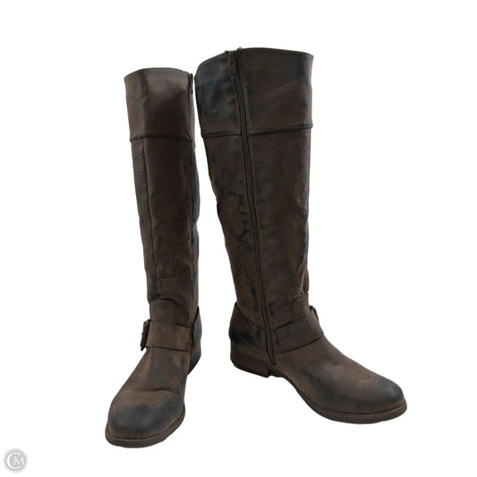 Boots Mid-calf Flats By Ruff Hewn In Brown, Size: 9