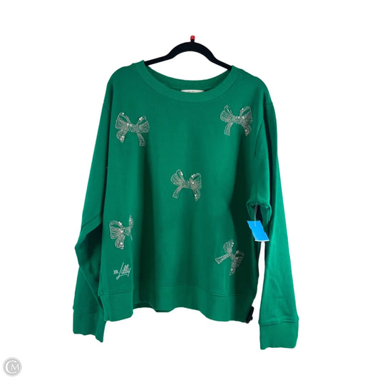 Sweatshirt Designer By Lilly Pulitzer In Green & White, Size: Xl