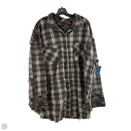 Top Long Sleeve By Gimmicks In Plaid Pattern, Size: Xl