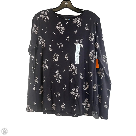 Top Long Sleeve Basic By Croft And Barrow In Black & White, Size: M