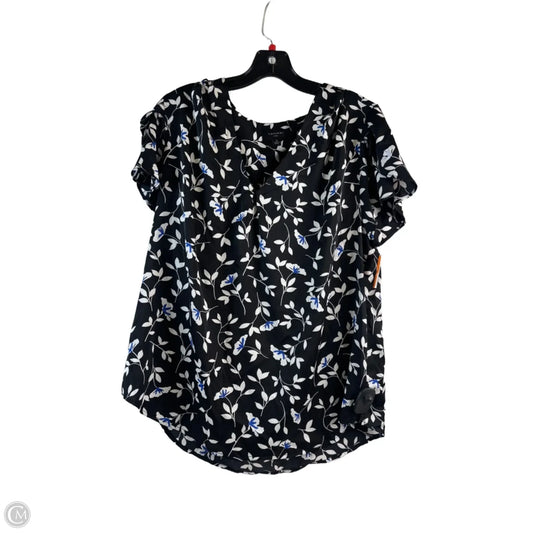 Top Short Sleeve By Tahari In Black Denim, Size: S