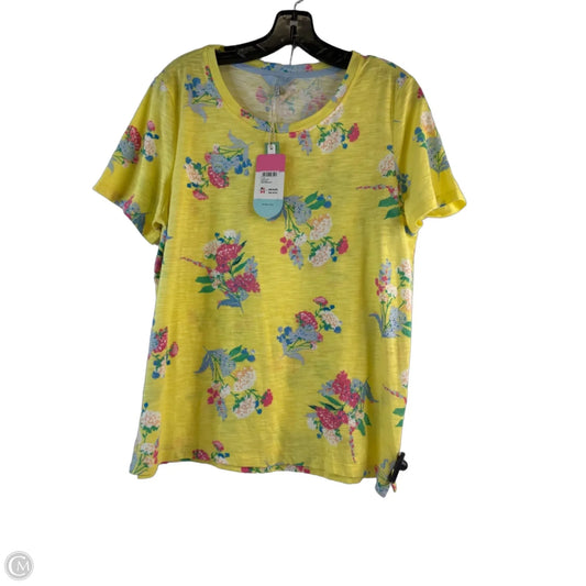 Top Short Sleeve Basic By Joules In Yellow, Size: L