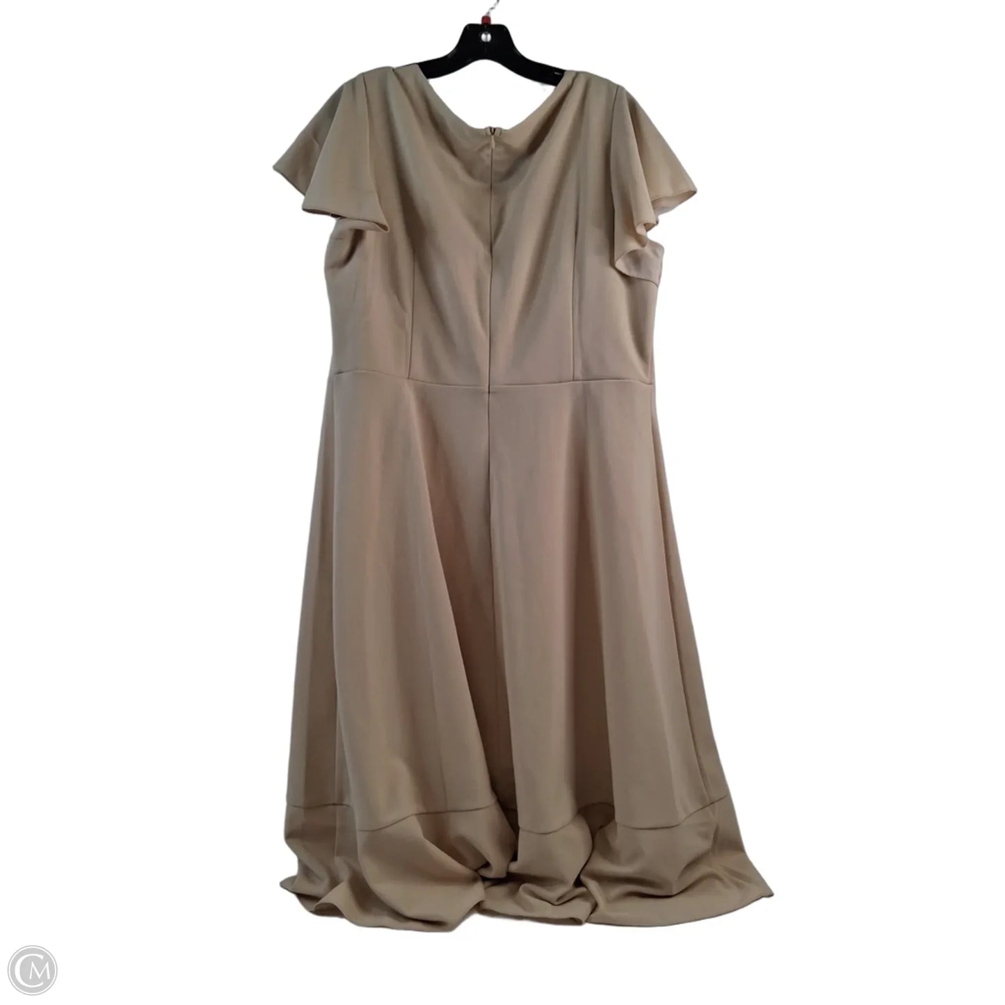 Dress Casual Midi By Clothes Mentor In Tan, Size: 2x