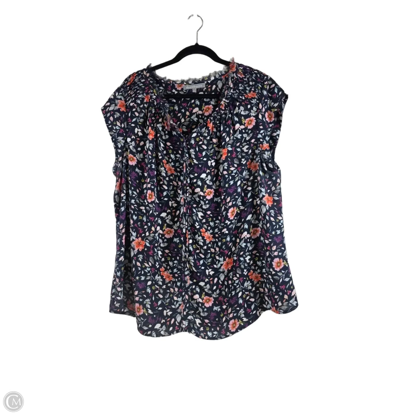 Top Short Sleeve By Daniel Rainn In Blue Denim, Size: 1x