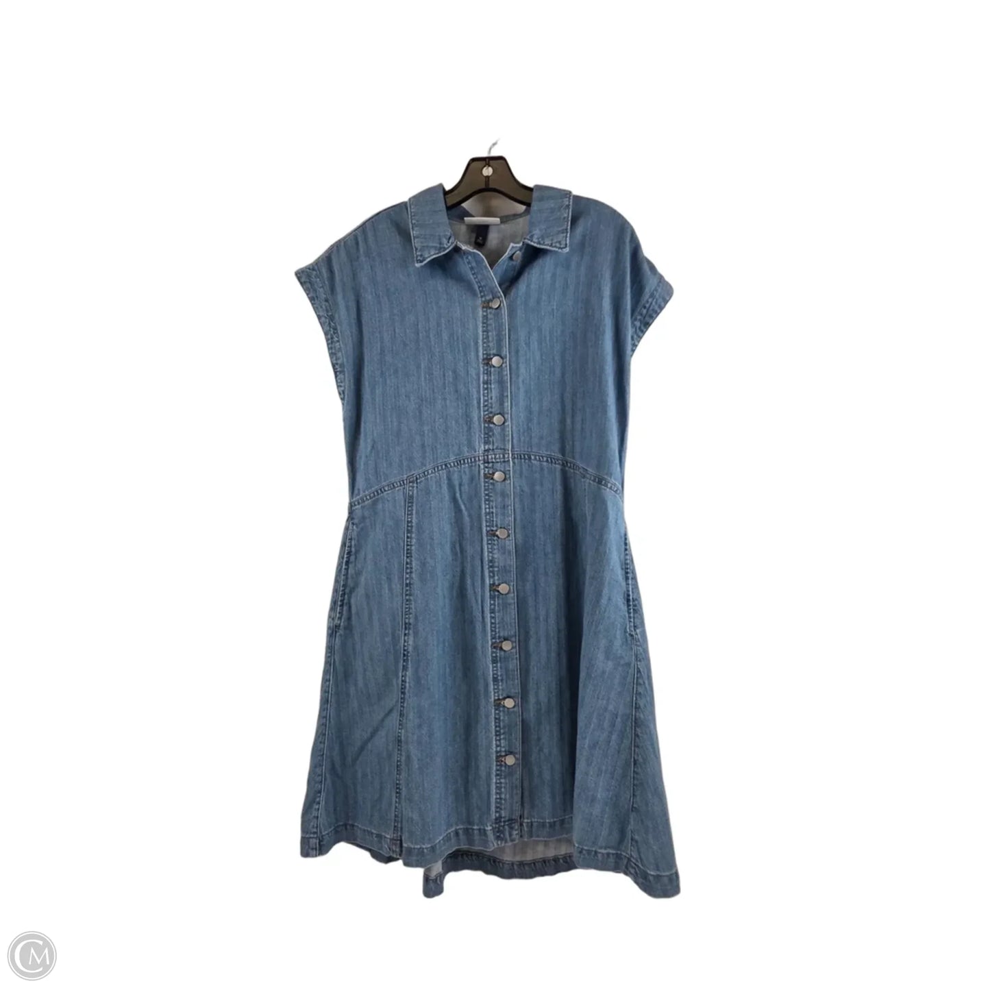 Dress Casual Midi By Universal Thread In Blue Denim, Size: M