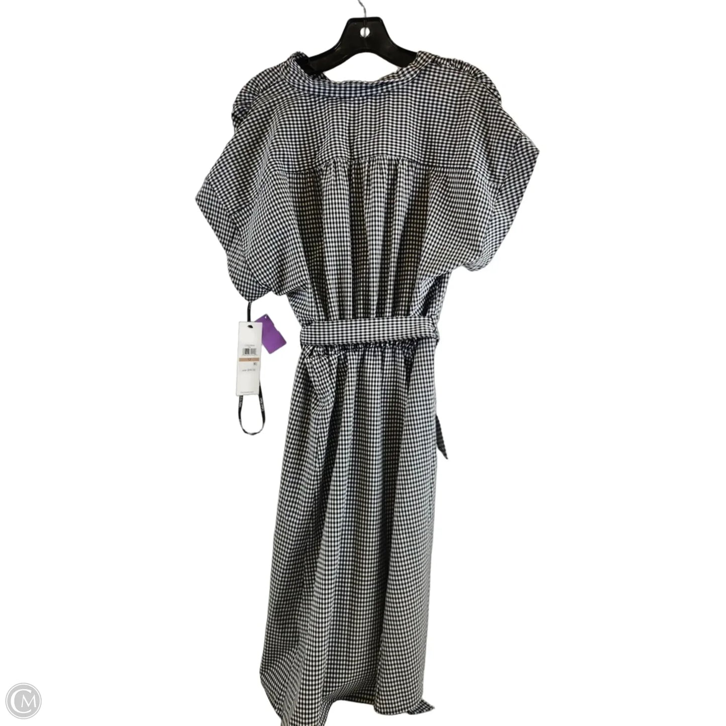 Dress Casual Midi By Calvin Klein In Checkered Pattern, Size: L