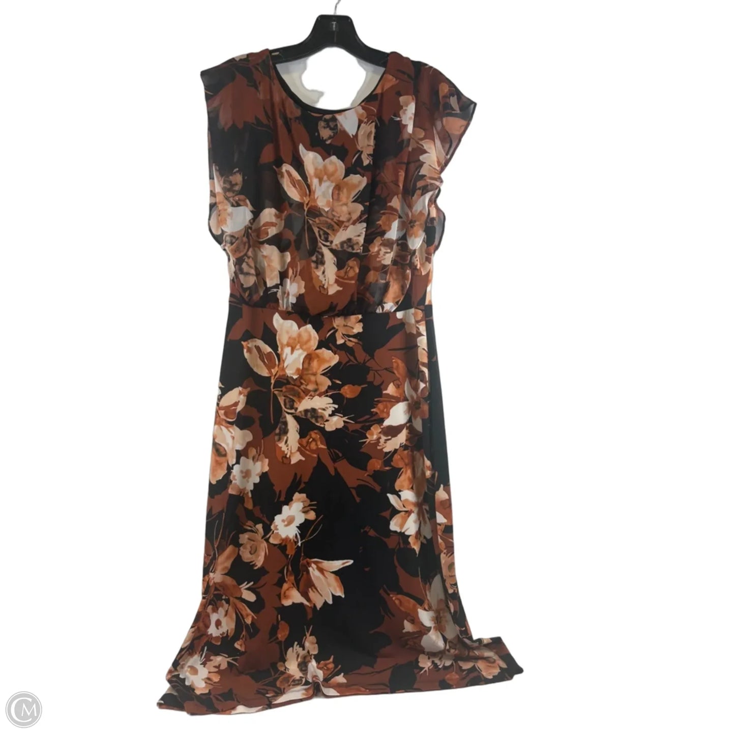 Dress Casual Midi By Connected Apparel In Blue & Brown, Size: M