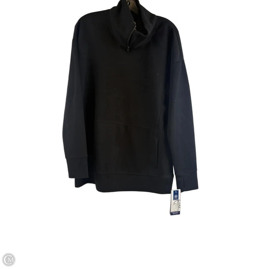 Athletic Top Long Sleeve Collar By Gaiam In Black, Size: M