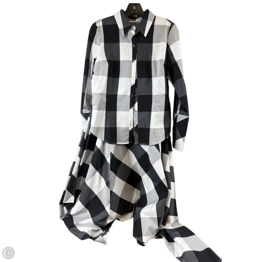 Tunic Long Sleeve By New York And Co In Grey & White, Size: S