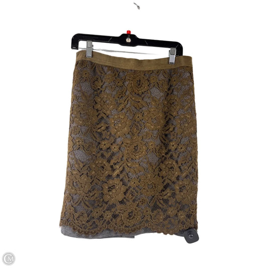 Skirt Midi By Loft In Green & Grey, Size: 8